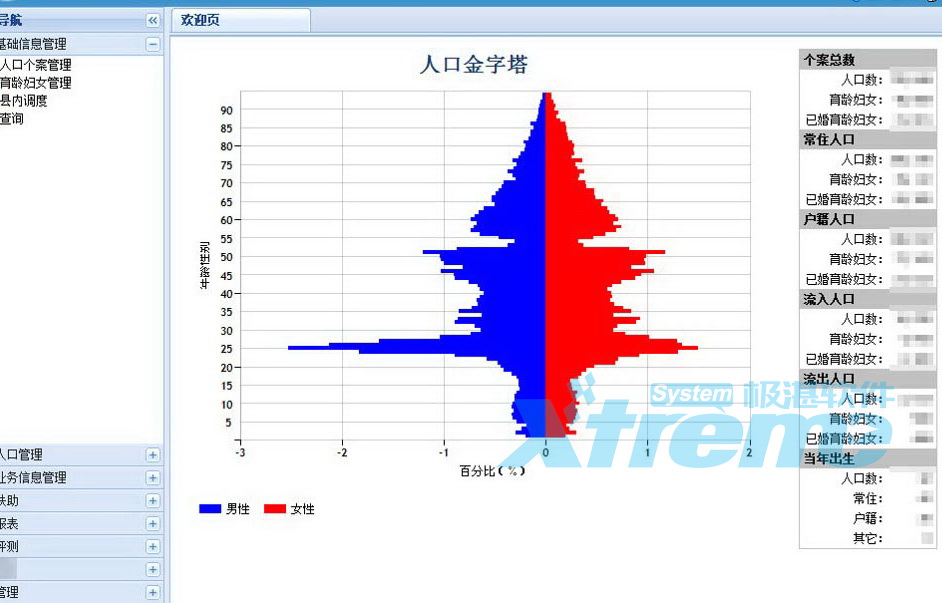 案例二：人口综合信息管理平台 截图